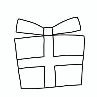 プレゼント プレゼント,クリスマス,誕生日,モノトーン,塗り絵,可愛い,ゆるい,手描き,デコレーション,素材のイラスト素材