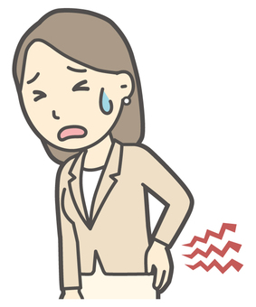  カジュアルスーツ女性-077-バスト 腰痛,会社員,女性,スーツ,ビジネス,仕事,ol,人,大人,ビジネスウーマンのイラスト素材