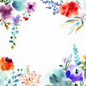 花卉水彩畫框, 花卉水彩畫框, 框架, 水彩, 自然,