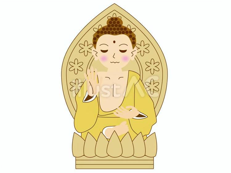 仏さま 仏様,仏像,菩薩のイラスト素材
