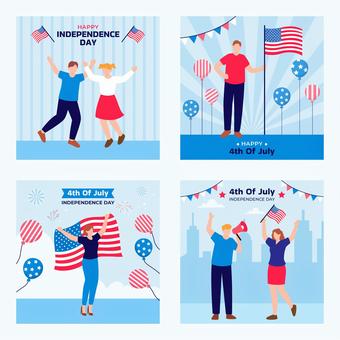 Illustration, independence day, america, july 4th, 