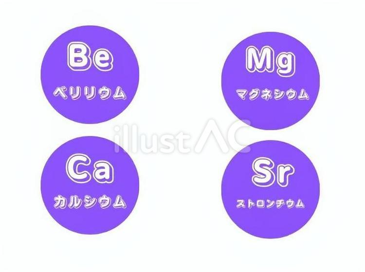 元素記号２族 元素,元素記号,周期表のイラスト素材