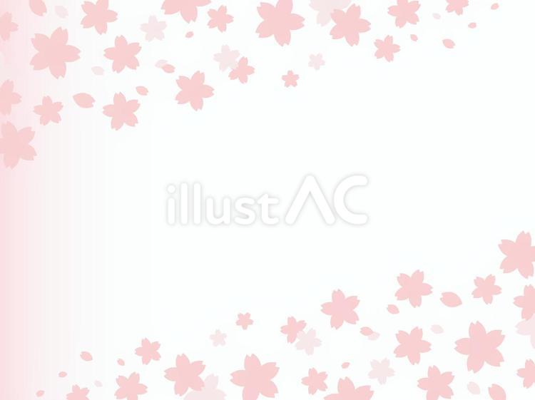 桜の和風花柄フレーム＿ピンク 背景,フレーム,枠のイラスト素材