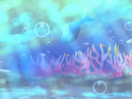 Illustration, in the sea, fish, coral, 