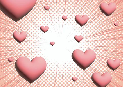 Lovey-dovey background with hearts rushing, , JPG