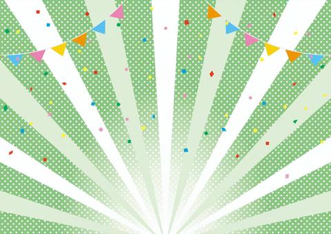 Concentrated line background with dancing confetti, JPG and AI Concentrated line background with dancing confetti, flag, garland, concentration line, JPG and AI