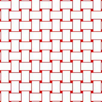 編み目柄 編み目,格子,模様,幾何学,パターン,長方形,白,赤,色彩,対称性のイラスト素材