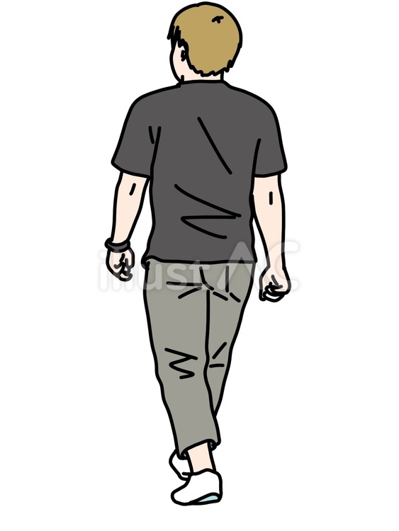 男性の後ろ姿 男性,背面,ズボンのイラスト素材