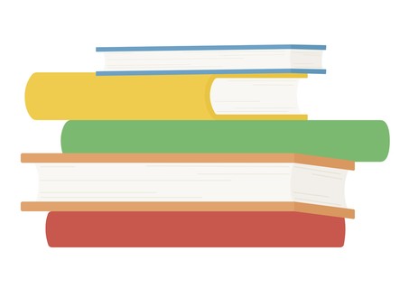 積み重なった本　ノーマル 本,積み,積む,重ねる,重なる,積み上げ,読書,読書の秋,挿絵,ワンポイントのイラスト素材