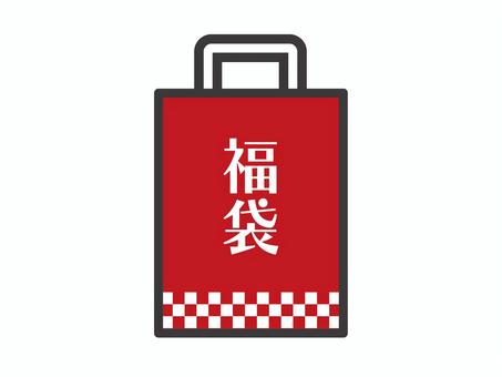 福袋(縦長・市松模様)01 福袋(縦長・市松模様)01 福袋,正月,初売り,紙袋,アイコン,マーク,シンプルのイラスト素材
