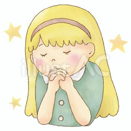 願い事をする女の子