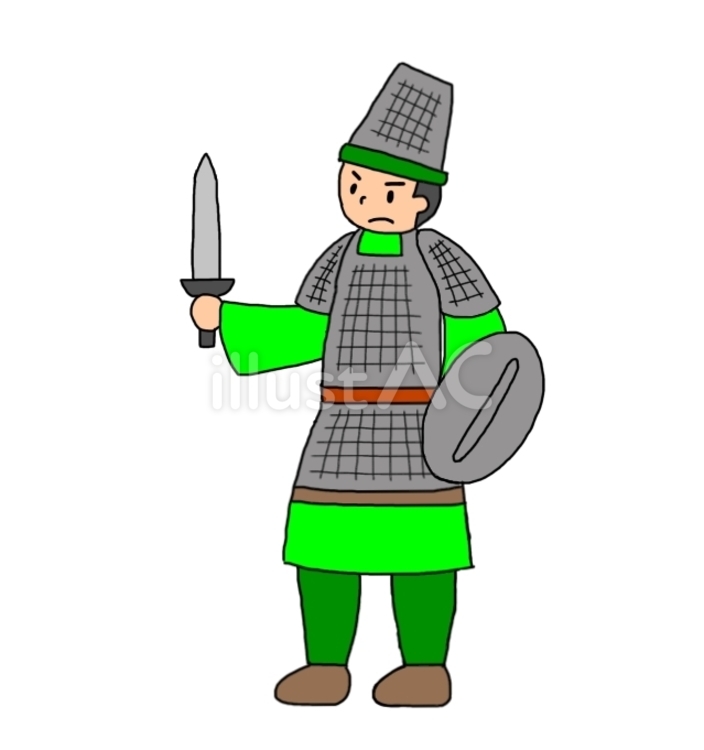 古代中国風の戦士 戦士,兵士,闘士のイラスト素材