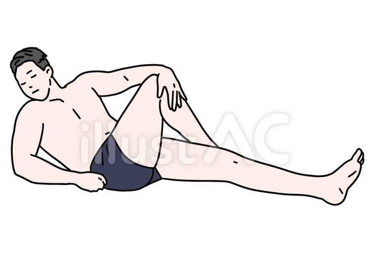 男性　水着　ネイビー　ポーズ 男性,全身,水着のイラスト素材
