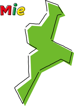 三重　手描き風のシンプルな線画の地図  三重,県,都道府県,手描き,フリーハンド,地域,地方,地図,ラフ,シンプルのイラスト素材