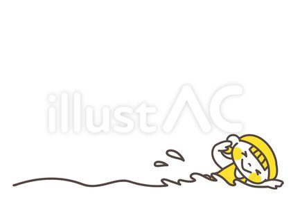海を泳ぐ水着の女の子