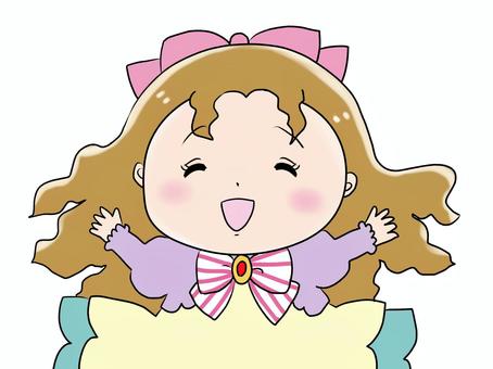 Chibi Mob office worker, girl spreading her hands with a smile, JPG and PNG Chibi Mob office worker, girl spreading her hands with a smile, girl, a smile, people, JPG and PNG