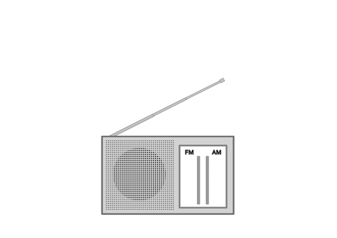 防災グッズ・FM・AMポータブルラジオ アンテナ,fm,am,ラジオ,防災,ポータブル,グレーのイラスト素材
