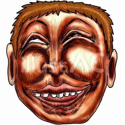 至福またはゲスい笑顔の男性の頭部