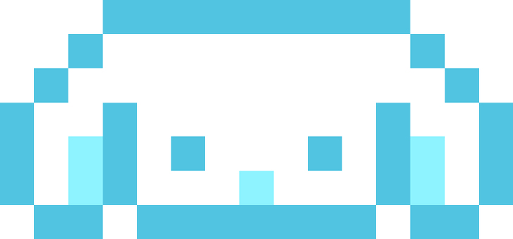 ドット絵のうさぎ(タレ耳) うさぎ,タレ耳,アイコン,天使界隈,水色界隈,水色,白,サブカル,ファンシー,ゆめかわいいのイラスト素材