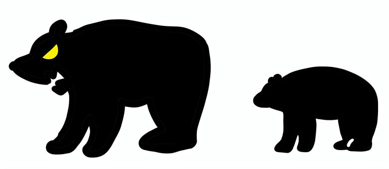 熊の親子 クマ,ヒグマ,親子のイラスト素材