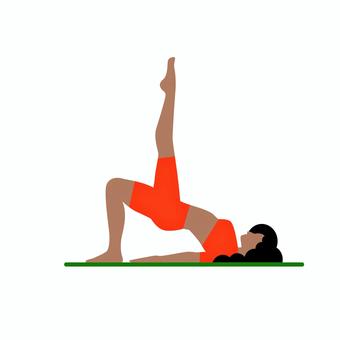 ヨガ 067 ヨガ 067 ヨガ,ストレッチ,女性,エクササイズ,ポーズ,全身,部位,腹筋,筋肉痛,トレーニングのイラスト素材