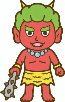 children's red oni, , JPG, PNG and AI