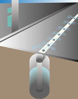消雪パイプ工事 消雪,パイプ,放水,ポンプ,道路,工事のイラスト素材