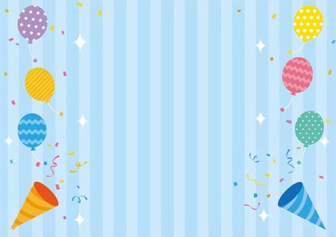 ポップな柄の風船とクラッカーの背景素材