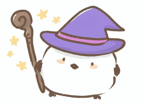 魔法使いシマエナガ シマエナガ,鳥,動物,魔法使い,魔導士,魔法,魔女,ファンタジー,アニメ,漫画のイラスト素材