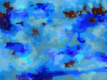 青を中心とした抽象テクスチャ 背景,テクスチャ,絵の具,アクリル絵の具,手描き,不規則,混沌,アート,デザイン,青のイラスト素材