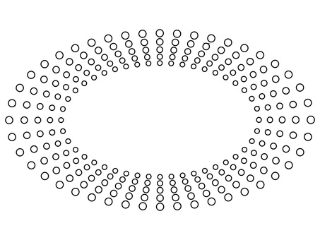 モノクロの粒子の抽象的な楕円フレーム フレーム,飾り枠,楕円,オーバル,デジタル,抽象,サークル,ドット,リング,境界線のイラスト素材