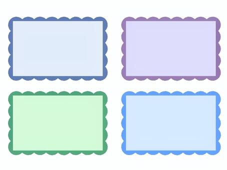 ふわふわフレームセット フレーム,ギザギザ,ふわふわ,カラフル,パステル,可愛い,シンプル,囲み枠,メモ,ラベルのイラスト素材