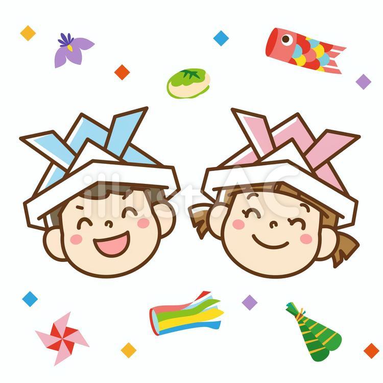 こどもの日（男の子と女の子） 子どもの日,端午の節句,人物のイラスト素材