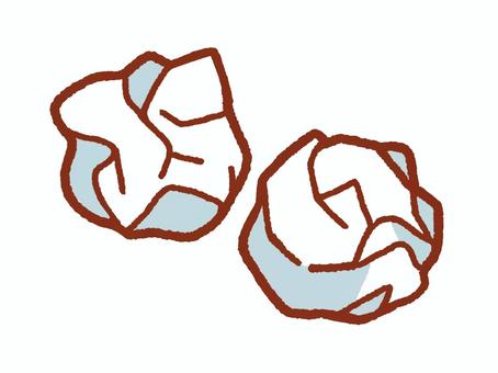 紙くず 紙くず,ティッシュ,ゴミ,ごみ,捨てる,ポイ捨て,コピー用紙,丸める,掃除,燃えるゴミのイラスト素材