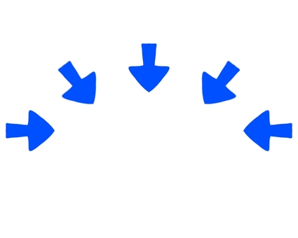 強調する矢印　青 矢印,記号,青,強調,注目,マークのイラスト素材