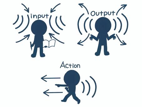 Illustration, input, output, action, 