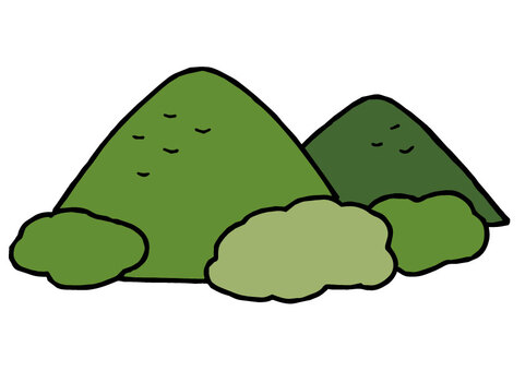 どんぐりころころ⑤(①～⑤) 山,緑,どんぐりころころ,単体,童謡,幼稚園,保育園,保育,教材,ペープサートのイラスト素材