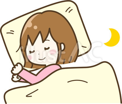 布団で眠る女の子