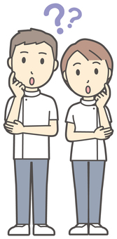  理学療法士の男女-016-全身 はてな,理学療法士,男女,医療,病院,クリニック,整体師,柔道整復師,鍼灸師,人物のイラスト素材