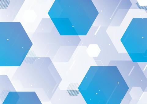 青色の六角形のビジネス背景素材