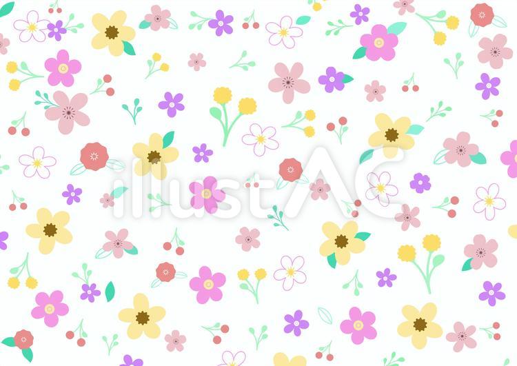 小花の柄 花,小花,葉のイラスト素材