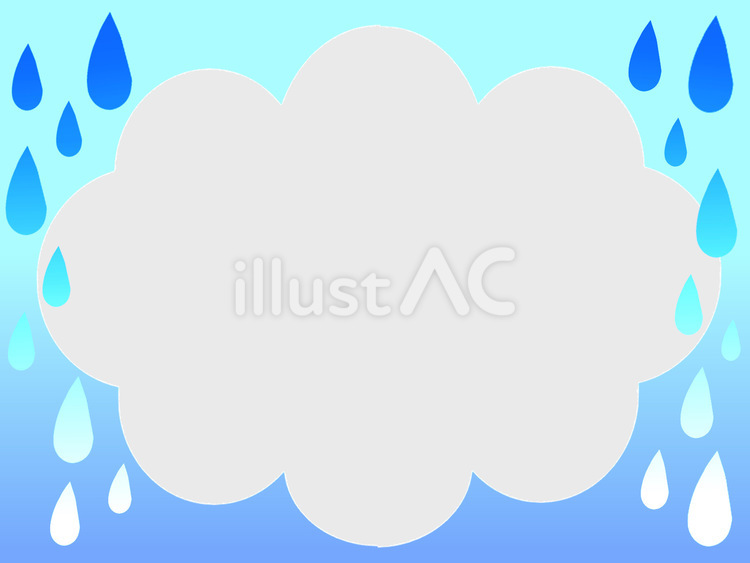 雨のフレーム 雨,雫,青のイラスト素材