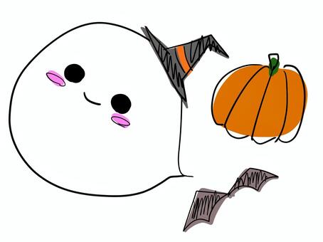 Illustration, ghost, bat, pumpkin, JPG and PNG