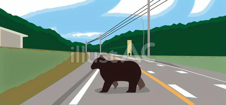 熊出没 熊,ヒグマ,猛獣のイラスト素材