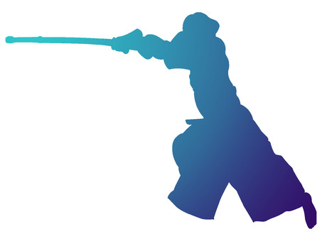 スポーツ　武道　剣道　シルエット　虹 スポーツ,運動,武道,剣道,シルエット,シンプル,素材,人物のイラスト素材
