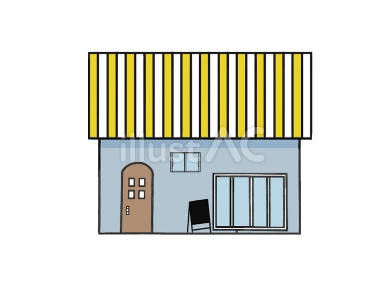 小さくてかわいいお洒落なお店(店舗) 店舗,お店,屋根のイラスト素材