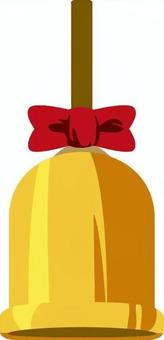 ベル ベル ベル,クリスマス,鈴,冬,金色,リボン,赤,飾り,装飾,オーナメントのイラスト素材