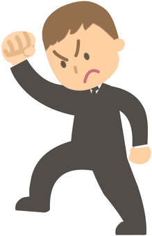 怒りをもって何かを踏みつけるスーツ男性 抑え込む,踏みつける,蹴る,スーツ,会社員,倒す,やっつける,男性,暴力,振りかざすのイラスト素材