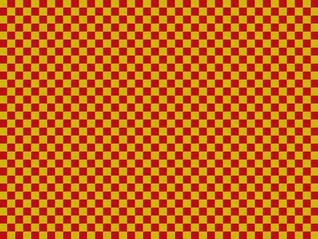 市松模様背景（金×赤パターン） 市松模様,格子柄,市松,格子,金色,ゴールド,年賀状,和風,お正月,黄金のイラスト素材