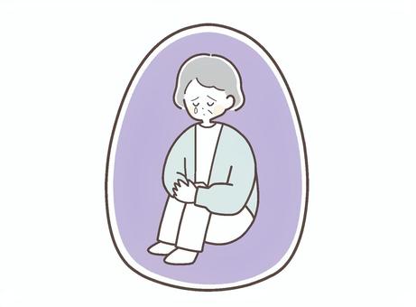 殻に引きこもって涙する中年女性 引きこもり,長期,ひきこもり,年配,中年,女性,中高年,シニア,孤立,支援のイラスト素材